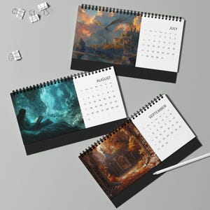 2025 Year of Fantasy Desk Calendar, Librarian Calendar, Teacher Calendar, Book Calendar, Reader Calendar, Desk Calendar, Mini Book Calendar