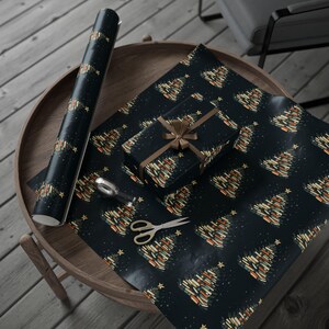 Book Tree Christmas Wrapping Paper: Festive Bookish Gift Wrap immagine 3