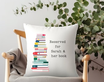 Personalized Reading Book Pillow, Custom Book Pillow, Reader Pillow, Bookish Decor. Home Library Pillow, Bookish Pillow, Book Home Decor