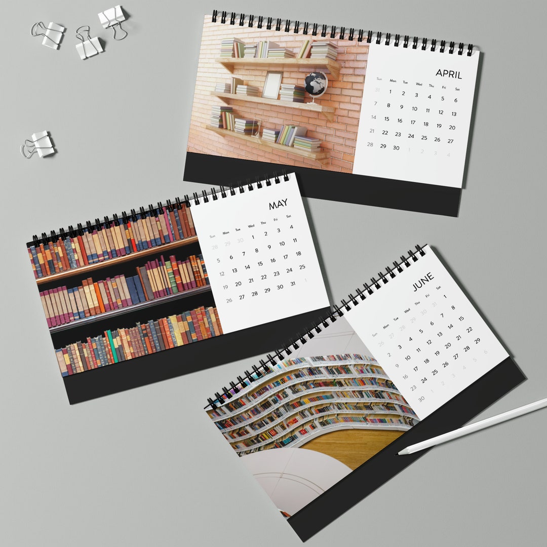 2025 Year of Bookshelves Desk Calendar, Book Lover Calendar, Librarian