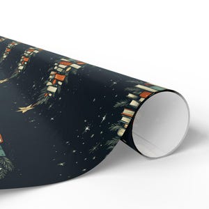 Book Tree Christmas Wrapping Paper: Festive Bookish Gift Wrap immagine 2