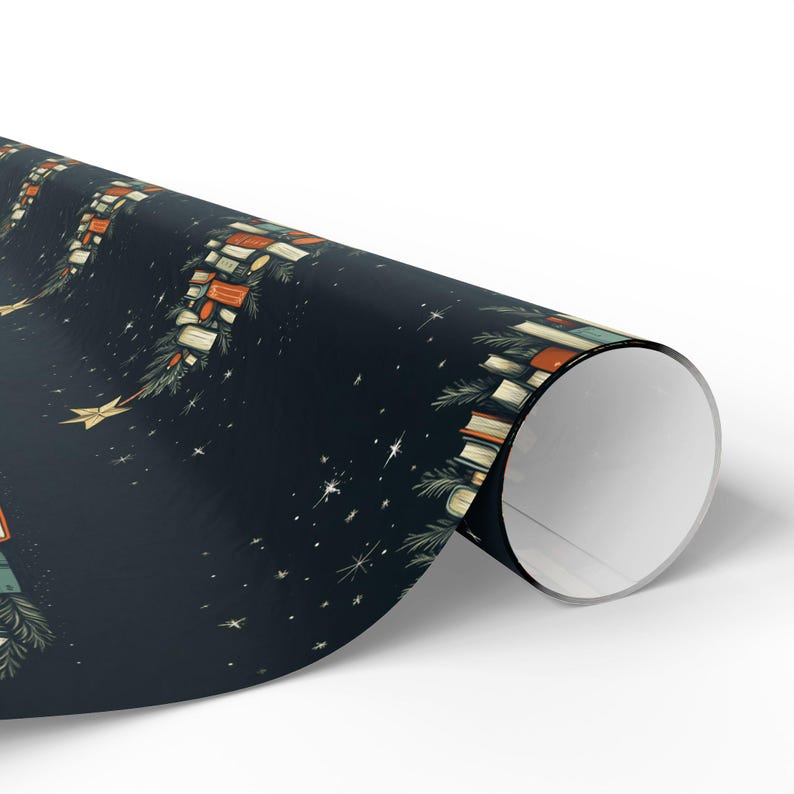Book Tree Christmas Wrapping Paper: Festive Bookish Gift Wrap immagine 2