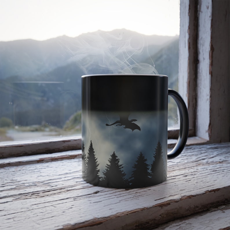 Color Changing Dragon Coffee Mug: Fantasy Book Lover Gift Bild 2