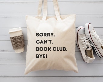 Book Club Cotton Canvas Tote Bag: Bookish Reader Gift