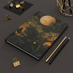 Mystical Moonlit Hardcover Reading Journal, Book Journal, Reading Journal, Reader Planner, Gift for Students, Diaries, Nature Journals