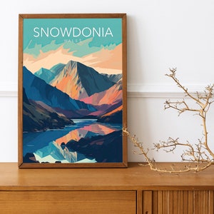 Mount Snowdon, Snowdonia -   Art Print | Modern Poster | Print | Available in sizes: A5, A4, A3,   Digital Download