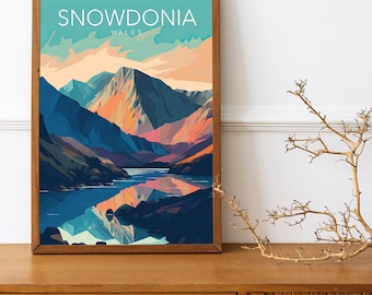 Mount Snowdon, Snowdonia -   Art Print | Modern Poster | Print | Available in sizes: A5, A4, A3,   Digital Download
