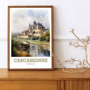 Carcassonne Kunstdruck | Aquarell Druck | Drucken | Erhältlich in vielen Größen oder Digital Download