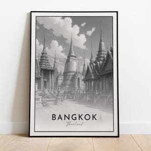 Bangkok | Black & White Art Print | Modern Poster | Print | Available in sizes: A5, A4, A3, Digital Download