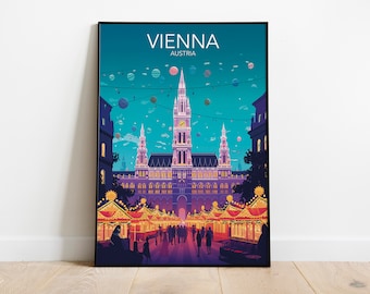 Vienna Christmas Market - Art Print | Modern Poster | Print | Available in many sizes or Digital Download