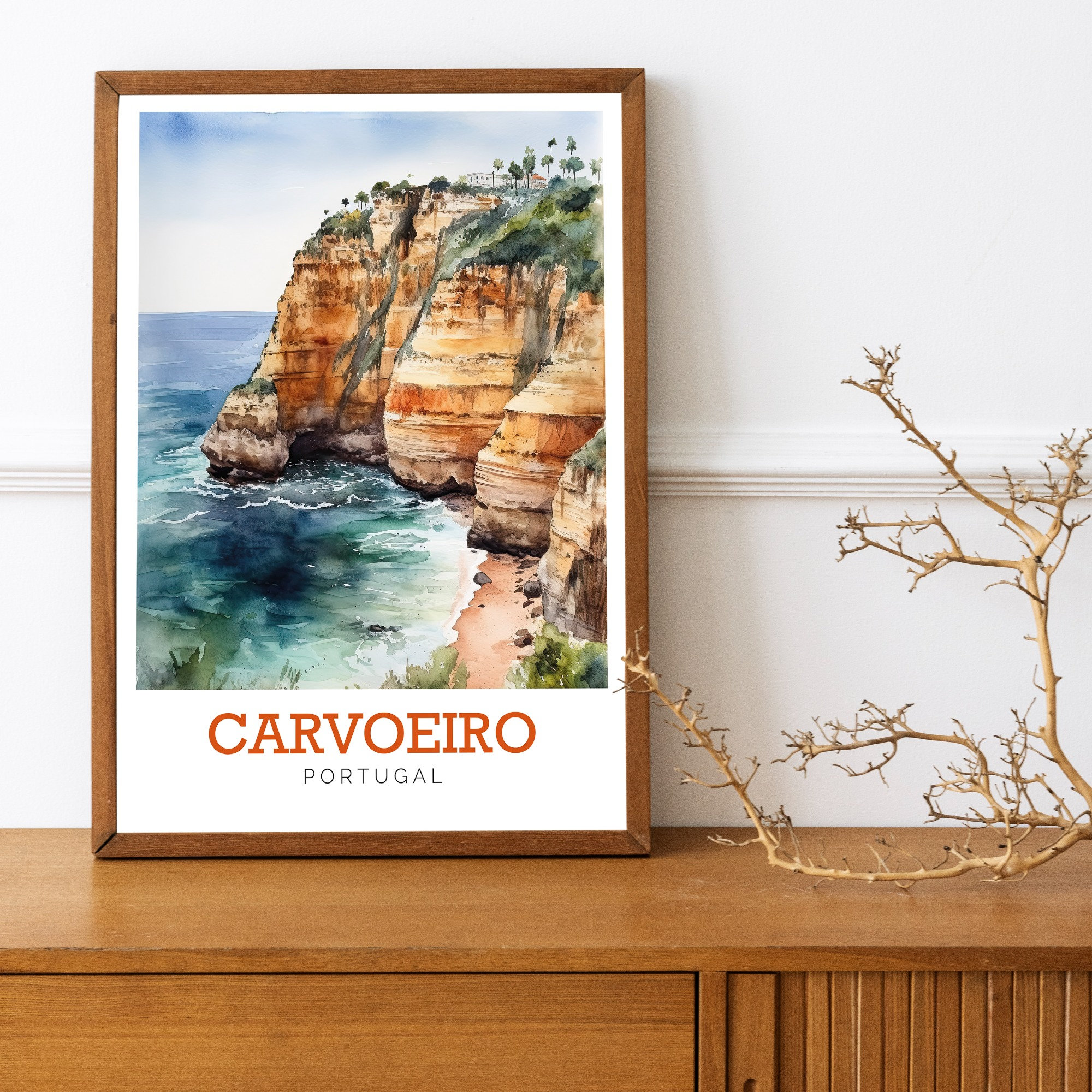 Carvoeiro, Portugal Art Print | Watercolour Print | Print | Available in many sizes or Digital Download