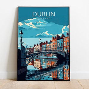 Dublin - Impression d'art | affiche moderne | Imprimer | Formats disponibles : A5, A4, A3, téléchargement numérique