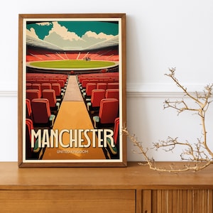 Old Trafford, Manchester - Stampa artistica / Poster vintage / Stampa / Disponibile nei formati: A5, A4, A3, Download digitale