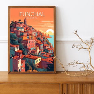 Funchal, Madeira - Impresión artística / Póster moderno / Impresión / Disponible en tamaños: A5, A4, A3, Descarga digital