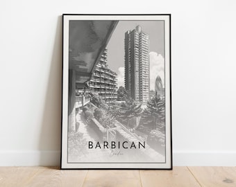 Barbakane | Schwarz & weiß Kunstdruck | Moderne Poster | Drucken | Erhältlich in den Größen: A5, A4, A3, Digital Download