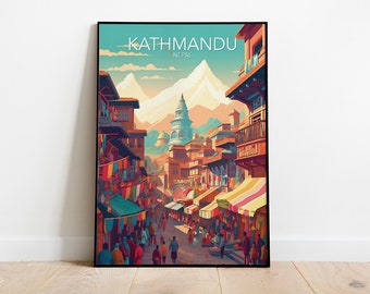 Kathmandu Kunstdruck | Moderne Poster | Drucken | Erhältlich in vielen Größen oder Digital Download