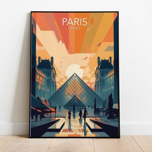 Paris - Der Louvre Kunstdruck | Moderne Poster | Drucken | Erhältlich in vielen Größen oder Digital Download