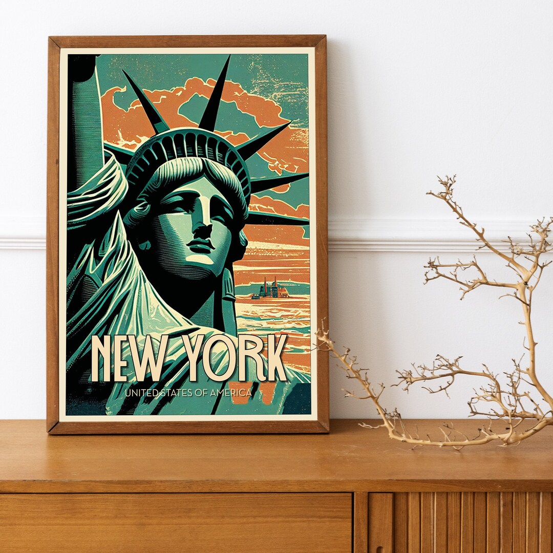 Statue of Liberty, New York City - Art Print | Vintage Poster | Print ...