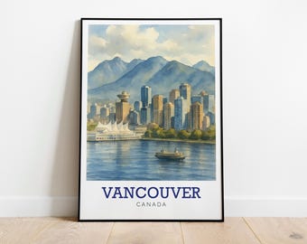 Vancouver, Canada | Art Print | Watercolour Print | Print | Available in many sizes or Digital Download