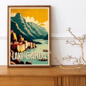 Gardasee - Kunstdruck | Vintage Poster | Drucken | Erhältlich in den Größen: A5, A4, A3, Digital Download