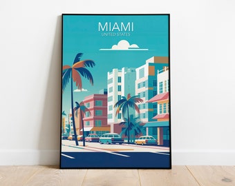 Miami Art Print | Modern Poster | Print | Available in many sizes or Digital Download