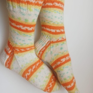 Handmade Knitted Socks – Multicolor Acrylic – Mid-Calf Length – Made in Latvia