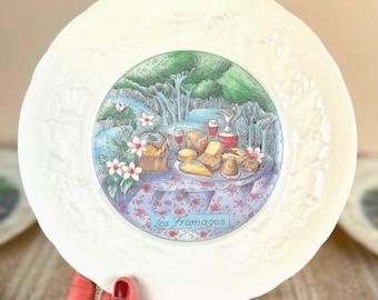 Gien France Xlarge 12 Inches Cheese Plate, Les Saveurs French