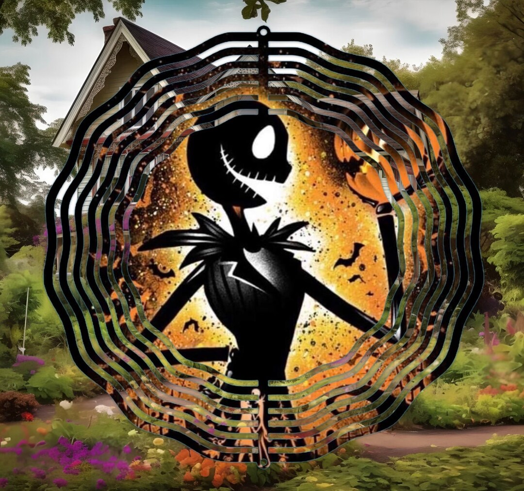 Skellington Wind Spinner Round Spinner Physical Product Etsy