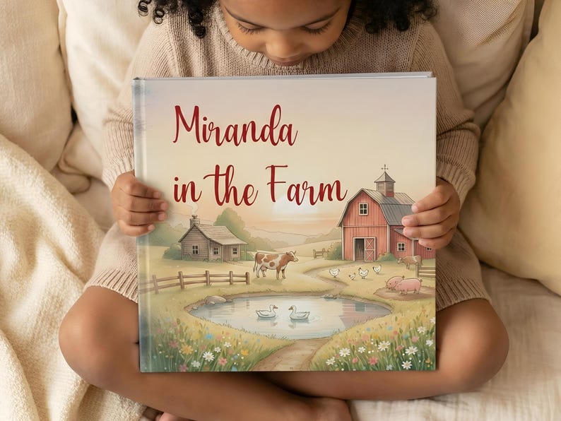 Personalized Farm Book for Kids • Custom Name Story • Farm Animal Storybook • Toddler Gift • Bedtime Book • Girl Boy Gift • Custom Message