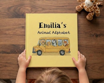 Personalized Animal Alphabet Book – Custom Name ABC Book for Kids – Baby Shower Gift – Toddler Learning Book – Preschool Keepsake