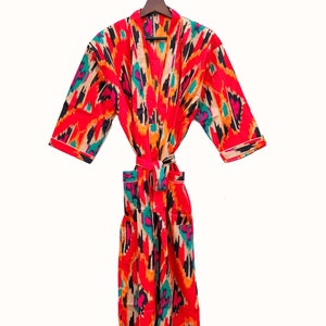 Cotton Robe, Womens Dressing Gown, Cotton Dressing Gown, Plus Kimono, Pink Kimono Robe, Plus Size RobeKimono Robe, Dressing Gown Women,