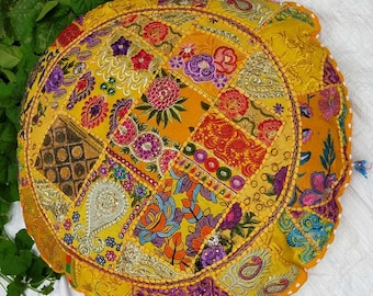 Cotton floor cushion meditation cushion round floor pillow cover boho, hippies decor floor seating cushion seating Cover only