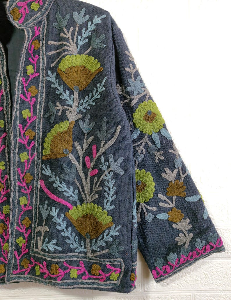 Handmade TNT Suzani Jacket | Embroidered Short Suzani Jacket | Classical Jacket | Robe TNT Suzani Jacket Reversible Coat Bild 5