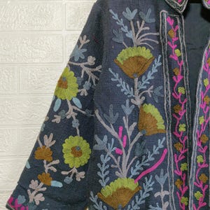 Handmade TNT Suzani Jacket | Embroidered Short Suzani Jacket | Classical Jacket | Robe TNT Suzani Jacket Reversible Coat Bild 4
