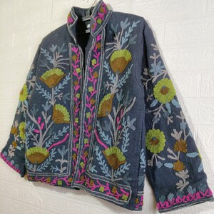 Handmade TNT Suzani Jacket | Embroidered Short Suzani Jacket | Classical Jacket | Robe TNT Suzani Jacket Reversible Coat Bild 6