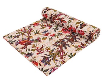 Lote al por mayor de colcha Kantha vintage india hecha a mano, manta reversible, cubrecama de tela de algodón, colcha bohemia