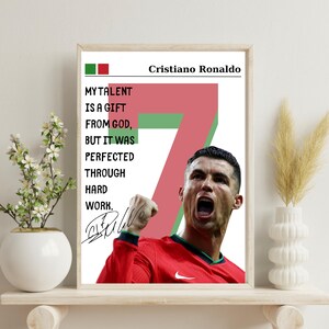 Cristiano Ronaldo, Football Poster, CR7, Ronaldo Poster, RealMadrid, ManchesterUnited, Portugal, Soccer,Printable poster,Motivational Quote