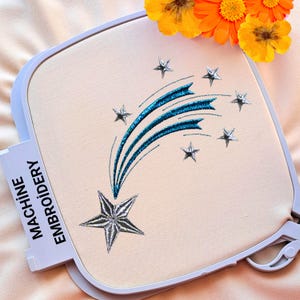 Shooting Stars Machine Embroidery Design, 10 sizes