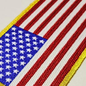 Patriotic Vintage Chain Stitch USA Flag Embroidery Design Textured American Flag Patch for 4th of July Hats and Shirts, 1.8 up to 7.20 Inch