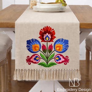 Polish Folk Art Wycinanki Floral Machine Embroidery Design, 10 Sizes