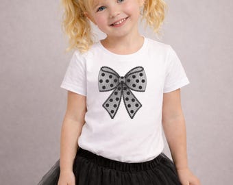Polka Dot Lace Bow Machine Embroidery Design 11 sizes