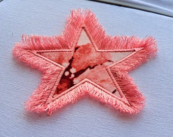 Chenille Star Applique Machine Embroidery Design Fringed Fluffy Mini Pattern (9 Sizes) Digital Download