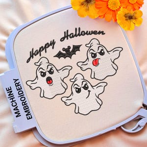Halloween Ghost Embroidery Design Spooky Cute Digital Download Ghost Family Bat Fall Machine Embroidery File