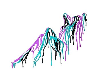 Dripping Woman Silhouette Machine Embroidery Design, 5 Sizes