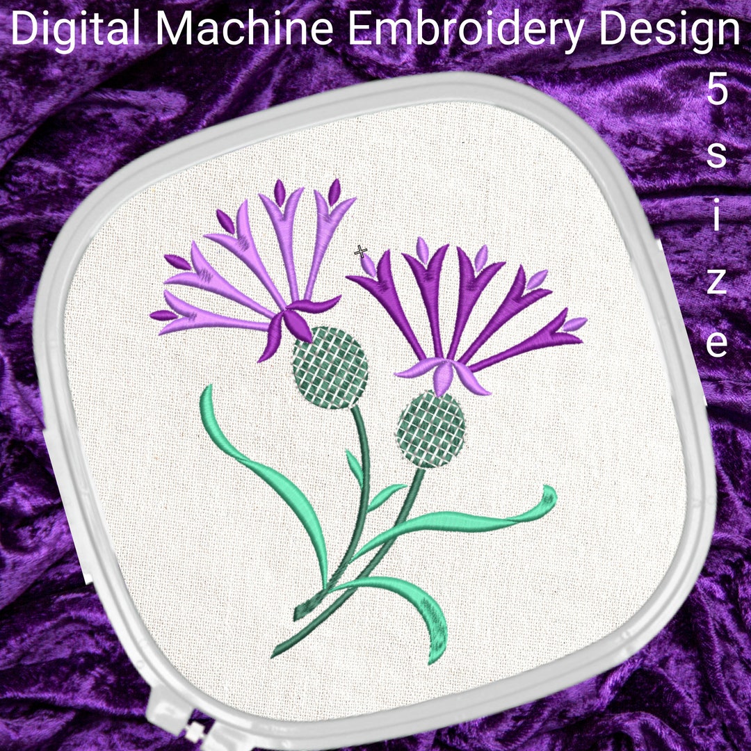 Flower Machine Embroidery Design Cornflower Embroidery File Etsy