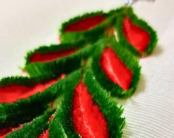 Motif de broderie 3D arbre de Noël motif à la machine en chenille velours moelleux à franges fichier en téléchargement immédiat