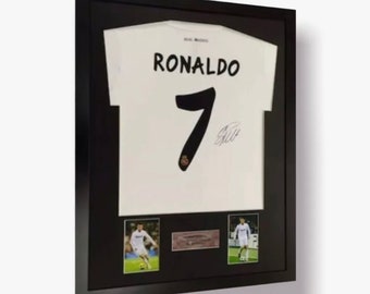 frame for signed football sports shirt 4x6 portrait  photo cutouts free personalised plaque with own text