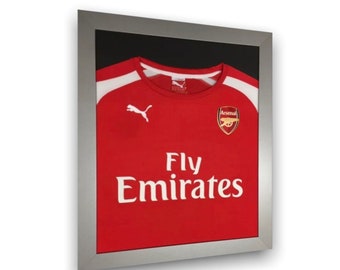 frame for signed football sports shirt silver