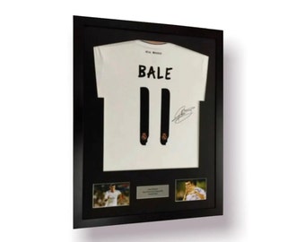 frame for signed football sports shirt 6x4 photo cutouts free personalised plaque with own text