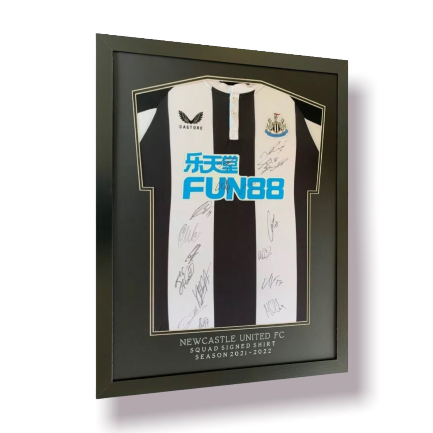 Frame for Signed Shirt Display Double Mount With Personalised Silver